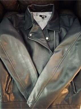 a.n.a Black Faux Leather Rider Jacket